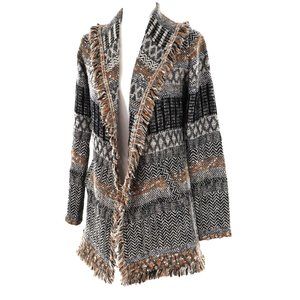 Lucky Brand Black and Brown Patterned Jacket